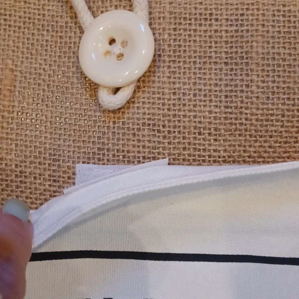 "Hello Weekend" Natural Burlap Tote Bag - Picture 2 of 7